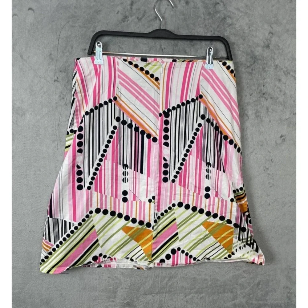 Y2K Mod Geometric Print Mini Skirt Large Retro Artsy Colorblock Multicolor Pop